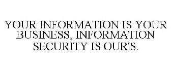 YOUR INFORMATION IS YOUR BUSINESS, INFORMATION SECURITY IS OURS