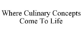 WHERE CULINARY CONCEPTS COME TO LIFE