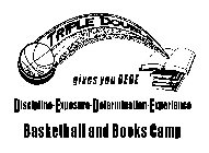 TRIPLE DOUBLE ACADEMY GIVES YOU DEDE DISCIPLINE-EXPOSURE-DETERMINATION-EXPERIENCE BASKETBALL AND BOOKS CAMP