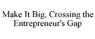 MAKE IT BIG, CROSSING THE ENTREPRENEUR'S GAP