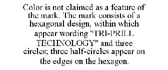 COLOR IS NOT CLAIMED AS A FEATURE OF THE MARK. THE MARK CONSISTS OF A HEXAGONAL DESIGN, WITHIN WHICH APPEAR WORDING 