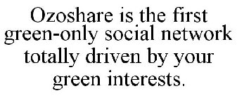OZOSHARE IS THE FIRST GREEN-ONLY SOCIAL NETWORK TOTALLY DRIVEN BY YOUR GREEN INTERESTS.