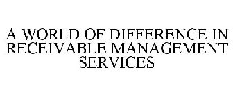 A WORLD OF DIFFERENCE IN RECEIVABLE MANAGEMENT SERVICES