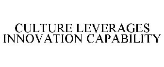CULTURE LEVERAGES INNOVATION CAPABILITY