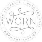 WORN WORN FOR PEACE WORN FOR HOPE WORN FOR FASHION
