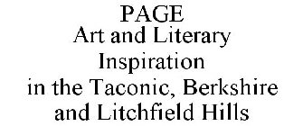 PAGE ART AND LITERARY INSPIRATION IN THE TACONIC, BERKSHIRE AND LITCHFIELD HILLS