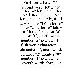 FIRST WORD: LETTER 