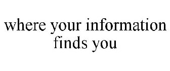 WHERE YOUR INFORMATION FINDS YOU