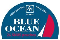 WHITE POUCHES AG SINCE 1864, AG SNUS, BLUE OCEAN, 24 SNUS POUCHES