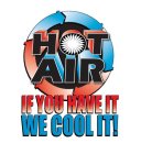 HOT AIR IF YOU HAVE IT WE COOL IT!