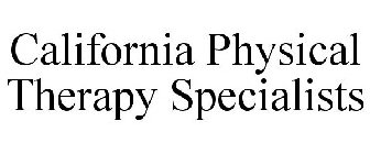 CALIFORNIA PHYSICAL THERAPY SPECIALISTS