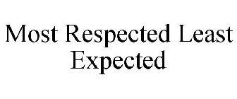 MOST RESPECTED LEAST EXPECTED