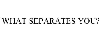 WHAT SEPARATES YOU?