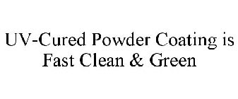 UV-CURED POWDER COATING IS FAST CLEAN & GREEN