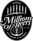 MILLIONS OF BEERS EST. 2012 RESTAURANT & TAP HOUSE