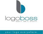 LB LOGOBOSS SEW IT. INK IT. ETCH IT. YOUR LOGO EVERYWHERE.