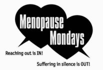 MENOPAUSE MONDAYS REACHING OUT IS IN! SUFFERING IN SILENCE IS OUT!