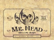 MR. HEAD MELLOW BURN OLDE NO. 10 BLEND NOT FOR SALE TO MINORS 14G - HERBAL BLEND - 1/2OZ. OS FRONTIS OS MALA. MAXILLA SUPERIOR. MAXILLA INFERIOR