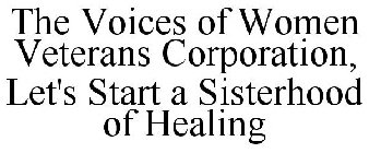 THE VOICES OF WOMEN VETERANS CORPORATION, LET'S START A SISTERHOOD OF HEALING