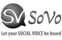 SV SOVO LET YOUR SOCIAL VOICE BE HEARD