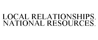 LOCAL RELATIONSHIPS. NATIONAL RESOURCES.