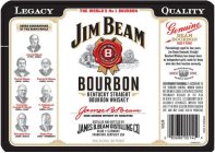 THE WORLD'S NO. 1 BOURBON JIM BEAM BOURBON KENTUCKY STRAIGHT BOURBON WHISKEY JAMES B. BEAM NONE GENUINE WITHOUT MY SIGNATURE DISTILLED AND BOTTLED BY JAMES B. BEAM DISTILLING CO. BEAM CLERMONT FRANKFO