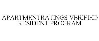 APARTMENTRATINGS VERIFIED RESIDENT PROGRAM