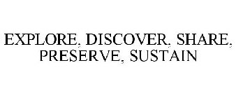 EXPLORE, DISCOVER, SHARE, PRESERVE, SUSTAIN