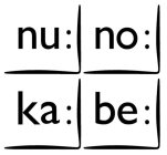 NU : NO : KA : BE :
