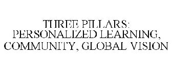 THREE PILLARS: PERSONALIZED LEARNING, COMMUNITY, GLOBAL VISION
