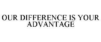 OUR DIFFERENCE IS YOUR ADVANTAGE