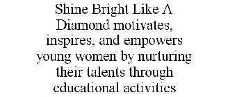 SHINE BRIGHT LIKE A DIAMOND MOTIVATES, INSPIRES, AND EMPOWERS YOUNG WOMEN BY NURTURING THEIR TALENTS THROUGH EDUCATIONAL ACTIVITIES