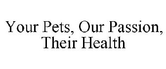 YOUR PETS, OUR PASSION, THEIR HEALTH