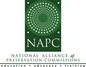 NAPC, NATIONAL ALLIANCE OF PRESERVATION COMMISSIONS, EDUCATION + ADVOCACY + TRAINING