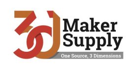 3D MAKER SUPPLY ONE SOURCE, 3 DIMENSIONS