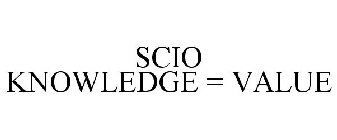 SCIO KNOWLEDGE = VALUE