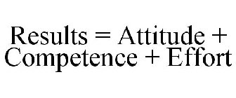 RESULTS = ATTITUDE + COMPETENCE + EFFORT