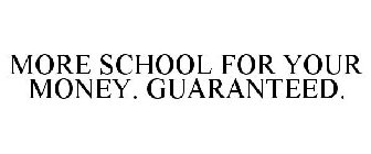 MORE SCHOOL FOR YOUR MONEY. GUARANTEED.