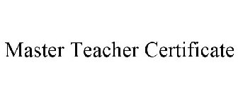 MASTER TEACHER CERTIFICATE