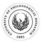 UNIVERSITY OF PHILOSOPHICAL RESEARCH 2001