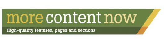 MORE CONTENT NOW HIGH-QUALITY FEATURES PAGES AND SECTIONS