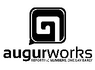 AUGURWORKS REPORTING NUMBERS, ONE DAY EARLY