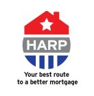 HARP YOUR BEST ROUTE TO A BETTER MORTGAGE
