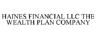 HAINES FINANCIAL LLC THE WEALTH PLAN COMPANY