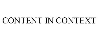 CONTENT IN CONTEXT