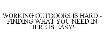 WORKING OUTDOORS IS HARD - FINDING WHAT YOU NEED HERE IS EASY!