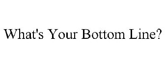 WHAT'S YOUR BOTTOM LINE?
