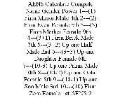 AENS CALCULATE COMPUTE NAME GENDER POWER 1---(1) FIRM MIRROR MALE 4TH 2---(2) FIRM EVEN FEMALE 5TH 3---(3) FIRM MOTHER FEMALE 9TH 4---(3+1) FIRM BRICK MALE 7TH 5---(3+2) UP ONE HALF MALE 2ND 6---(3+3)