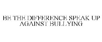 BE THE DIFFERENCE SPEAK UP AGAINST BULLYING