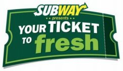 SUBWAY PRESENTS YOUR TICKET TO FRESH